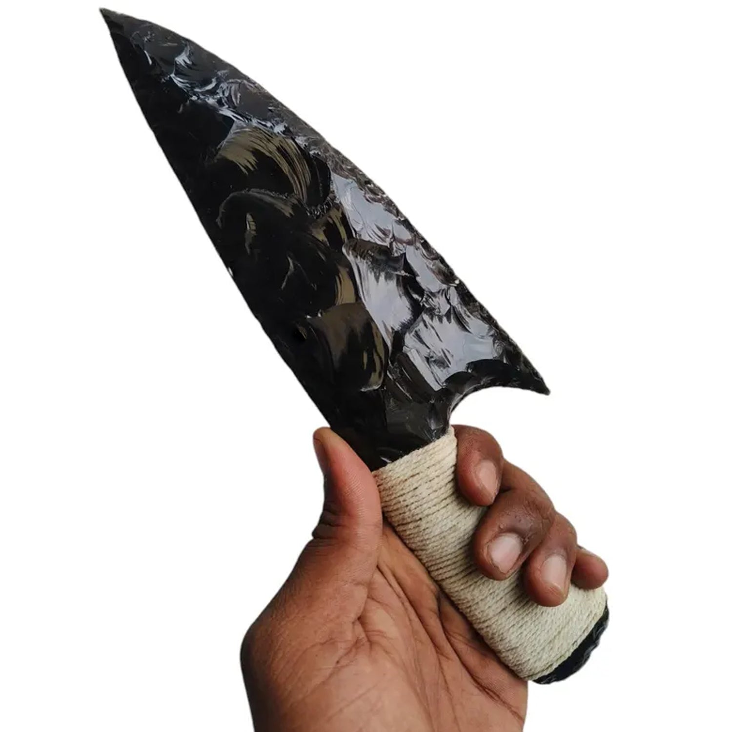 10-inch-large-black-obsidian-knife-with-white-thread-handle-3