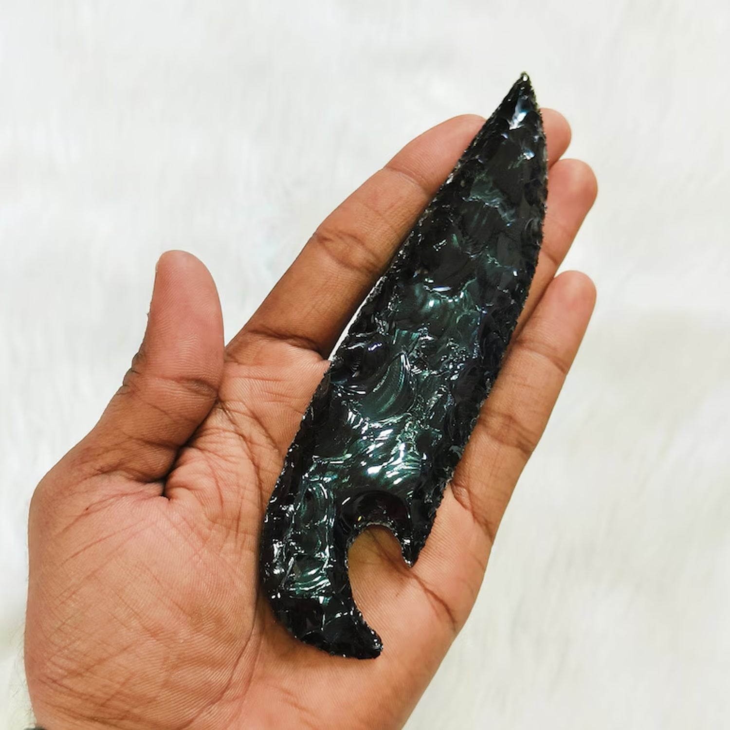 6-inch-hand-knapped-black-obsidian-dagger-knife-4