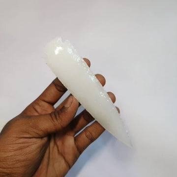 6 Inch Handmade White Jade Glass Crystal Arrowhead