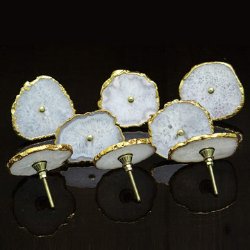 White Agate Door Knobs