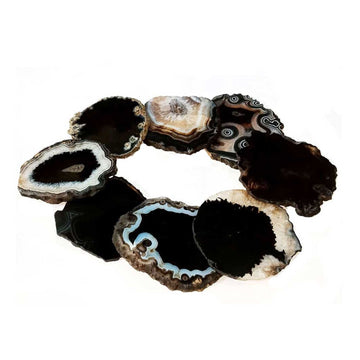 Black Agate Crystal Coasters Set