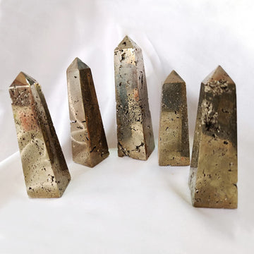 Pyrite Tower Crystal Wand