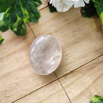 Clear Quartz Crystal Palm Stone