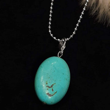 Turquoise Oval Crystal Pendant