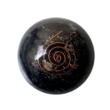 Black Tourmaline Orgone Ball Copper Coil
