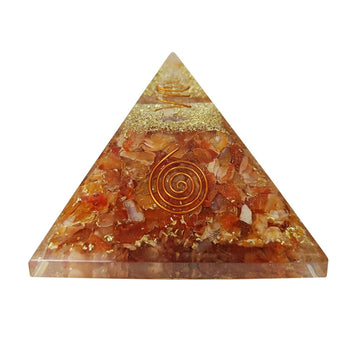 Carnelian Orgone Pyramid Copper Coil