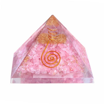Rose Quartz Orgone Pyramid Copper Coil