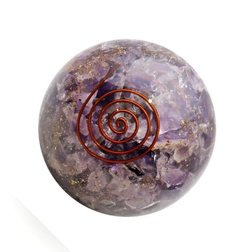 Amethyst Orgone Ball Copper Coil