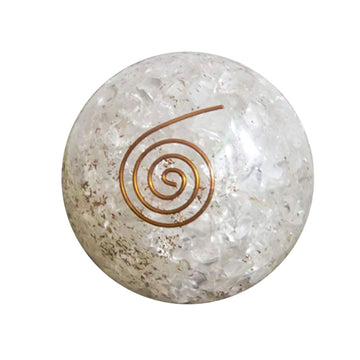 Clear Quartz Orgone Ball Copper Coil