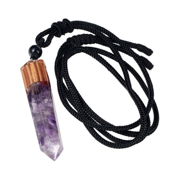 Amethyst Orgone Pendants Copper Coil