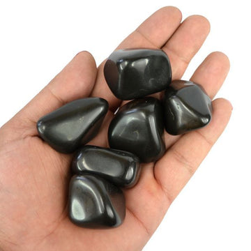 Black Agate Tumbled Pebble Stones